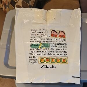 Clarks Vintage White Shoe Bag with Colorful Instructional Prints